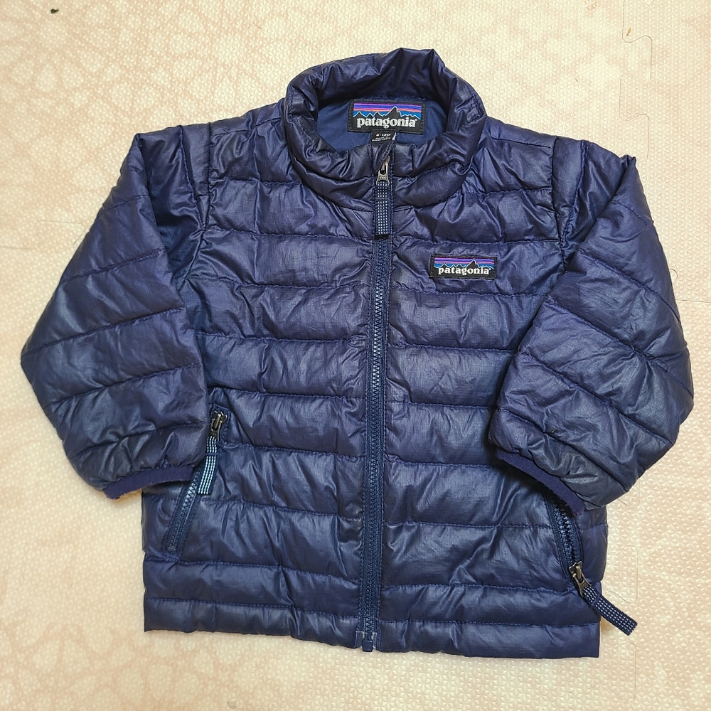 Patagonia Navy Blue Baby Puffer Insulated Jacket Coat 6-12 Month